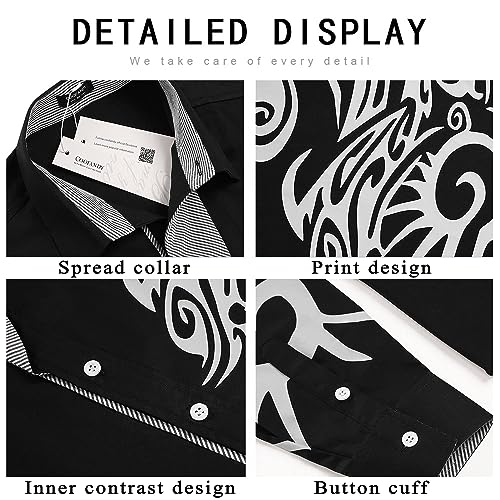 Men's Fantasy Print Button Down Dress Shirt