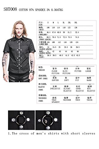 Gothic Cross Design Steampunk Men's Slate Shirt (XL)