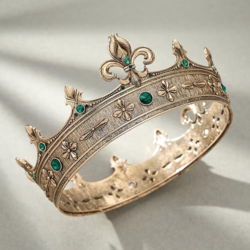 Fleur-de-lis King Crown for Men, Medieval Royalcore