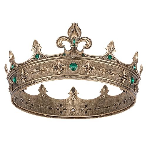 Fleur-de-lis King Crown for Men, Medieval Royalcore