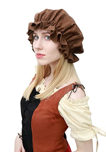 FURPHI Victorian Bonnet for Women - Brown Hatter