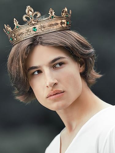Fleur-de-lis King Crown for Men, Medieval Royalcore