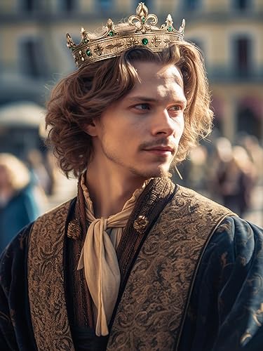 Fleur-de-lis King Crown for Men, Medieval Royalcore