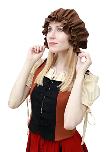 FURPHI Victorian Bonnet for Women - Brown Hatter