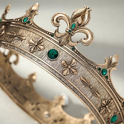 Fleur-de-lis King Crown for Men, Medieval Royalcore