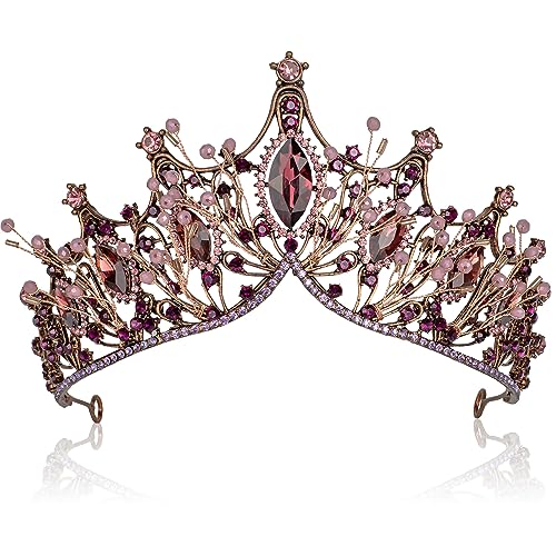 Baroque Queen Crown: Gothic Tiara for Women