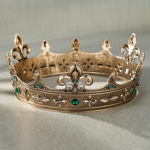Fleur-de-lis King Crown for Men, Medieval Royalcore