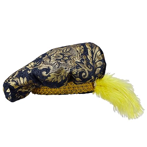 Willyacos Men's Medieval Tudor Feather Muffin Top Hat