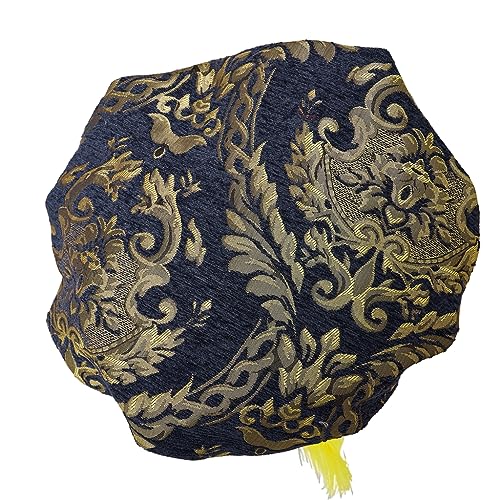 Willyacos Men's Medieval Tudor Feather Muffin Top Hat