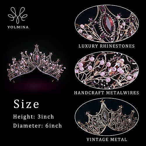 Baroque Queen Crown: Gothic Tiara for Women