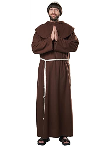 Mens Renaissance Friar Costume, Brown