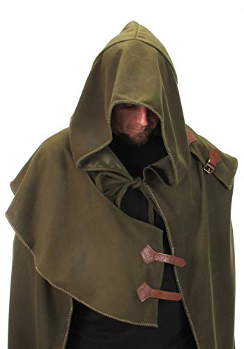Green Elven Fantasy Cosplay Cloak for Adults