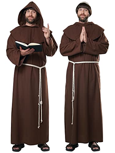 Mens Renaissance Friar Costume, Brown