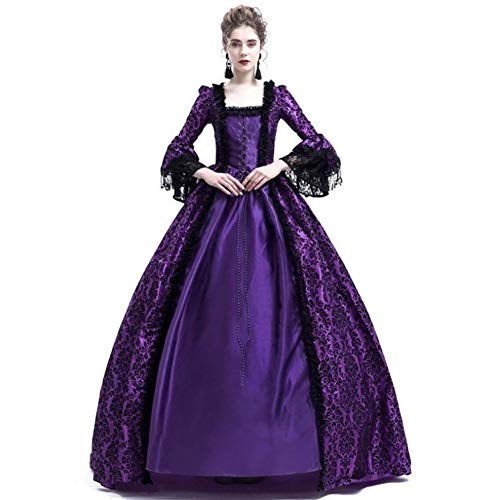 Medieval Lace Ball Gown, Queen Costume, Purple