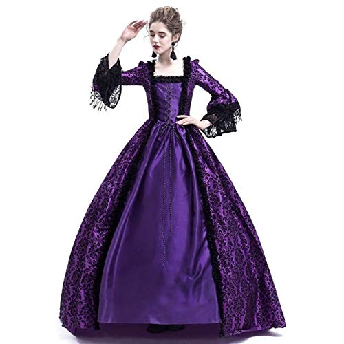 Medieval Lace Ball Gown, Queen Costume, Purple