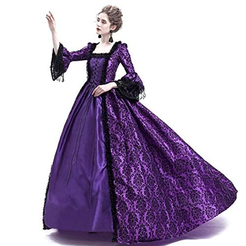 Medieval Lace Ball Gown, Queen Costume, Purple