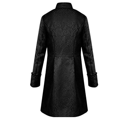 Men's Steampunk Vintage Frock Coat in Black