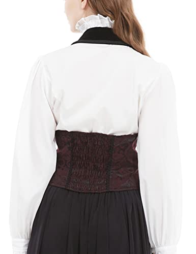 Womens Gothic Victorian Pirate Steampunk Waistcoat XL Red