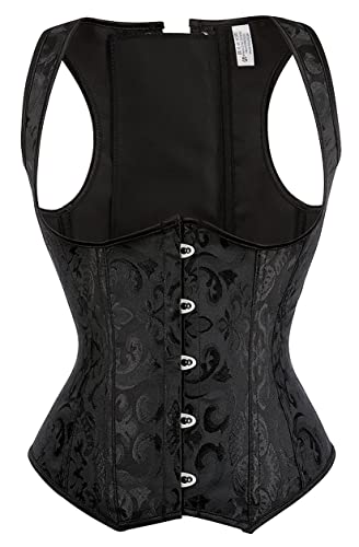 Alivila.Y Steel Boned Brocade Underbust Corset in Black
