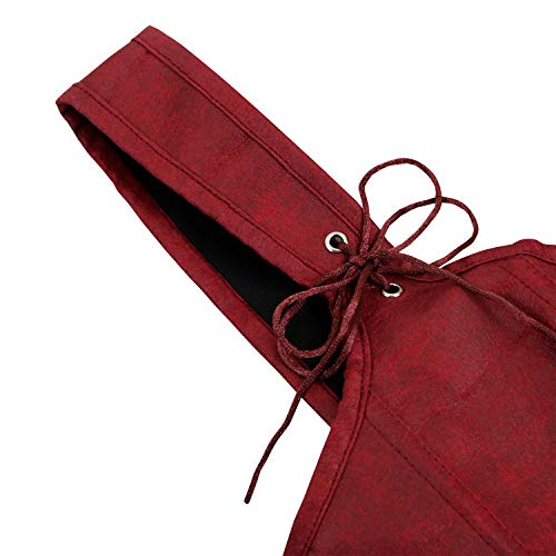 Charmian Lace-Up Renaissance Boned Corset Garters Red