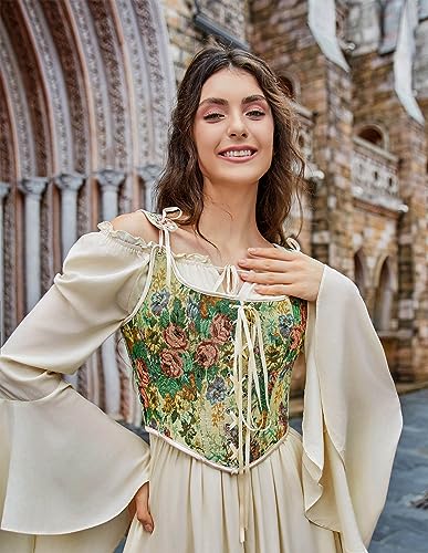 Scarlet Darkness Renaissance Women's Overbust Floral Corset