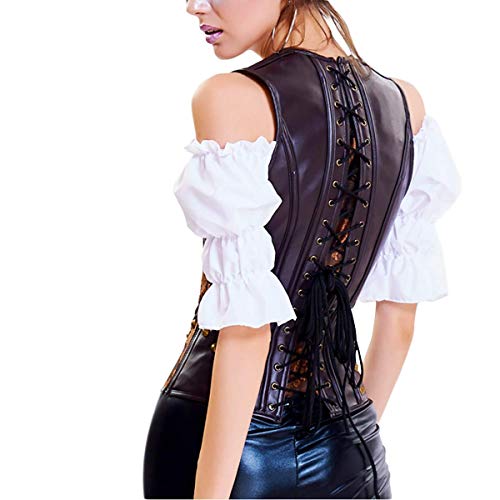 Steampunk Renaissance Brown Leather Lace-Up Corset Women's Fashion