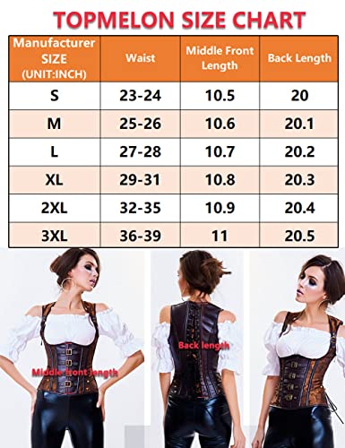 Steampunk Renaissance Brown Leather Lace-Up Corset Women's Fashion
