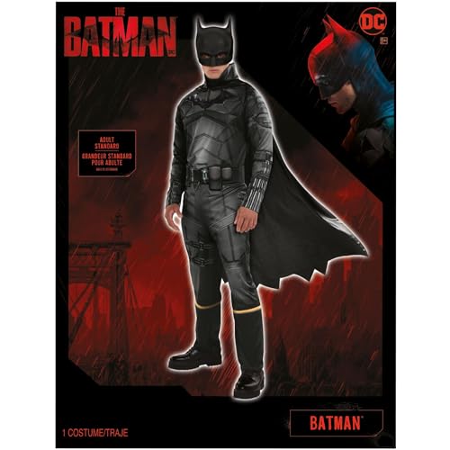 Men's Batman Costume with Cape, Belt, Mask - Standard