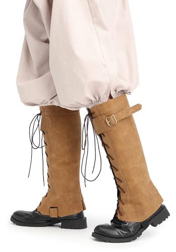 Pirate Leather Leg Covers Steampunk Gaiters Fantasy Costume