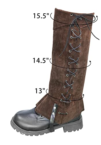 Medieval Pirate Boot Covers Steampunk Leg Costume - Tan