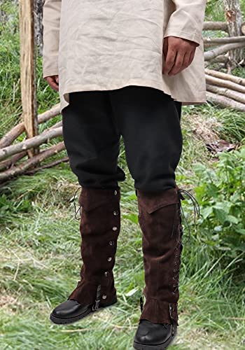 Medieval Pirate Boot Covers Steampunk Leg Costume - Tan