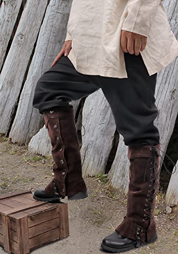 Medieval Pirate Boot Covers Steampunk Leg Costume - Tan