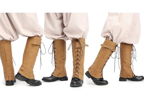 Pirate Leather Leg Covers Steampunk Gaiters Fantasy Costume