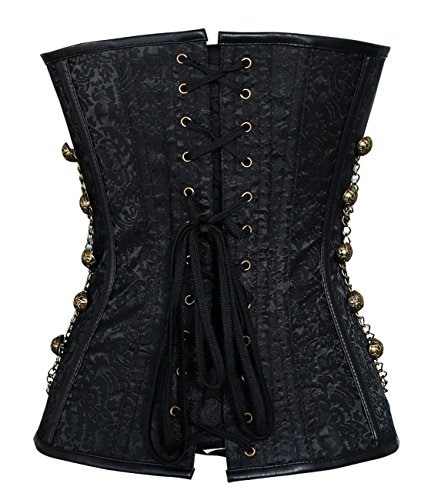 Charmian Steampunk Gothic Steel Boned Corset with Chains