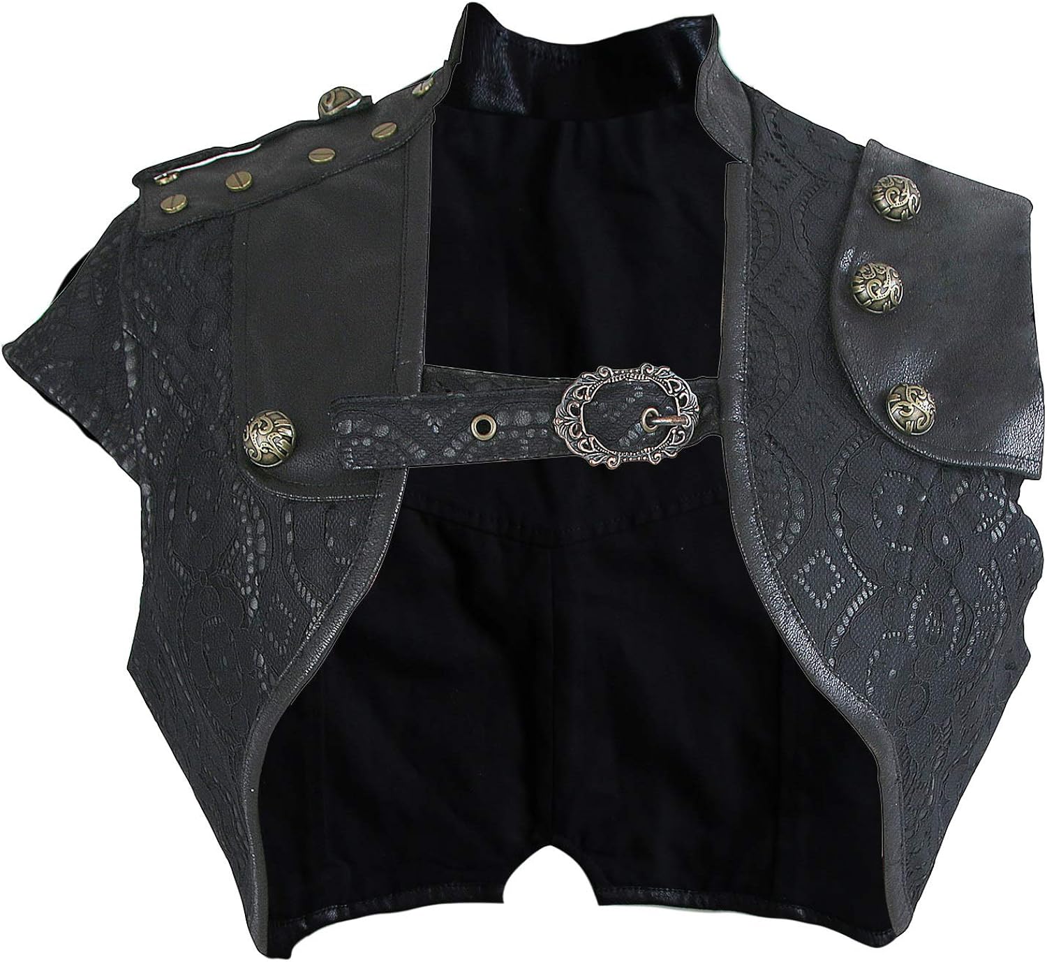 Women's Steampunk Leather Armor Shoulder Jacket
