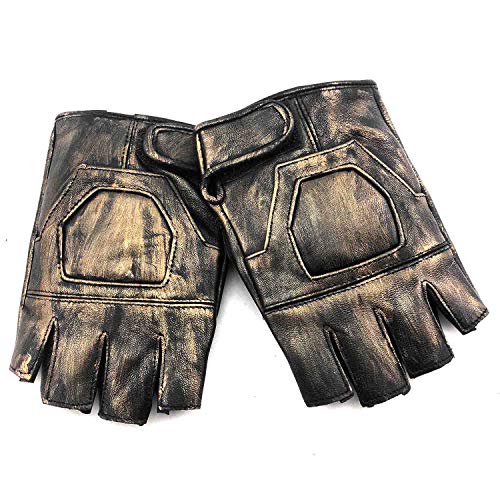 Vintage Leather Steampunk Fingerless Gloves for Men