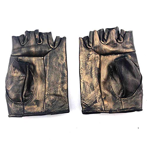 Vintage Leather Steampunk Fingerless Gloves for Men