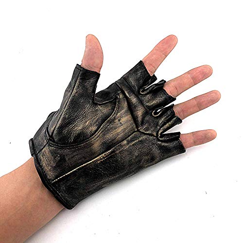 Vintage Leather Steampunk Fingerless Gloves for Men