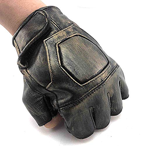 Vintage Leather Steampunk Fingerless Gloves for Men
