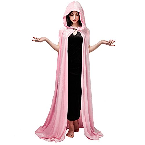 Pink Velvet Hooded Cape