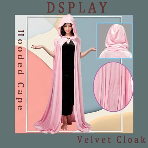 Pink Velvet Hooded Cape