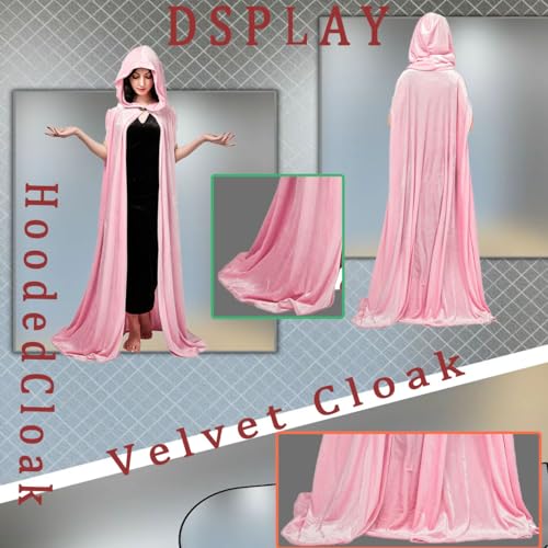 Pink Velvet Hooded Cape