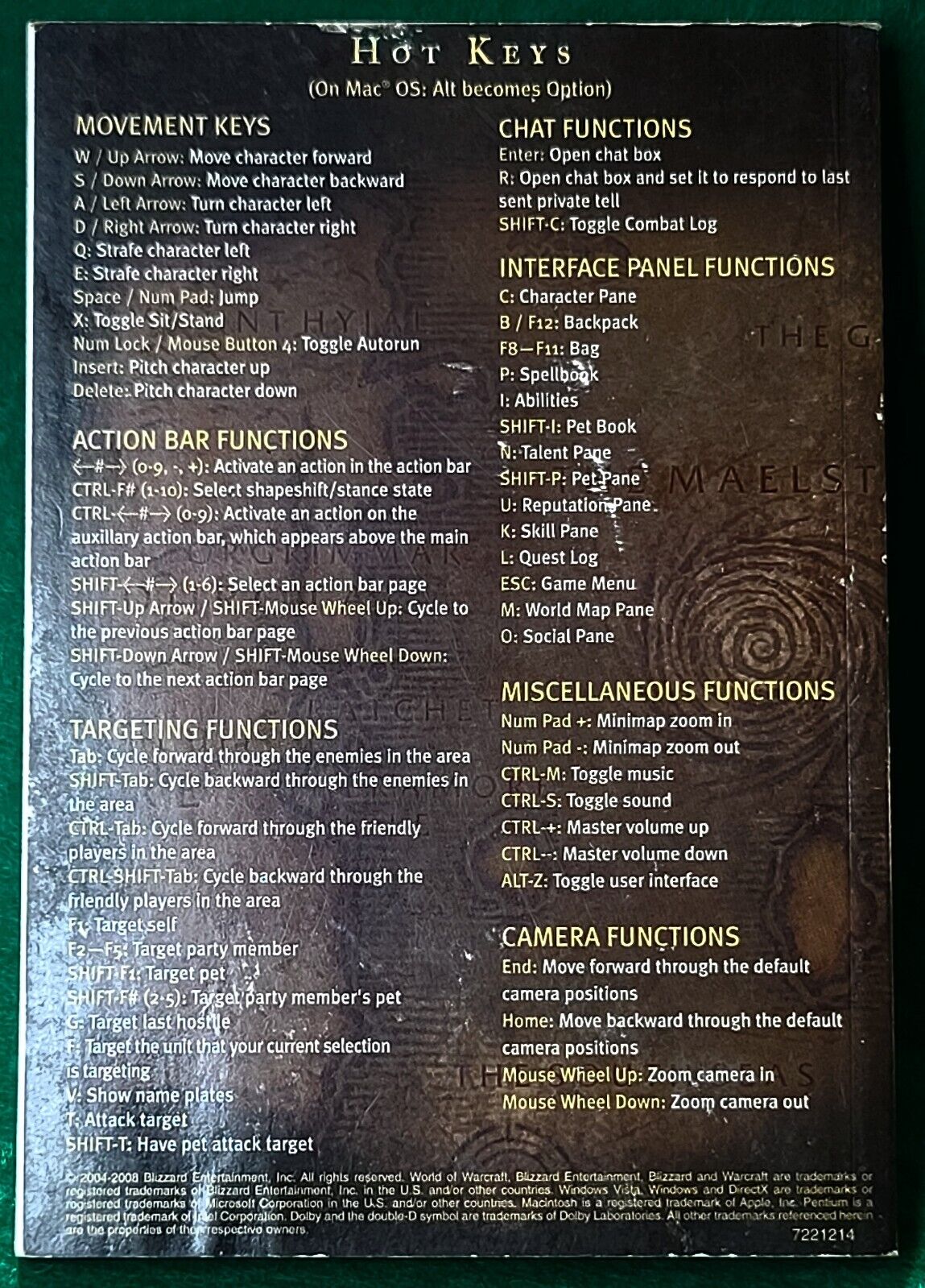 Vintage 2004 World of Warcraft Game Manual