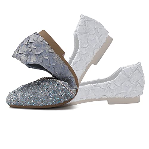 Blue Rhinestone Women's Ballet Flats Size 7.5