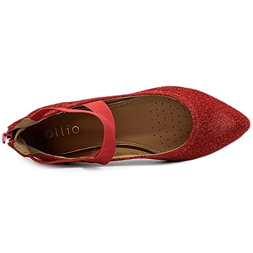 Glitter Goddess Ballet Flats - Red (Size 7.5)
