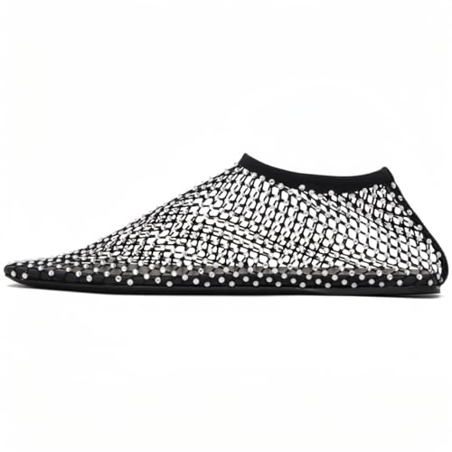 Sparkly Mesh Ballet Flats with Rhinestone Short Boots