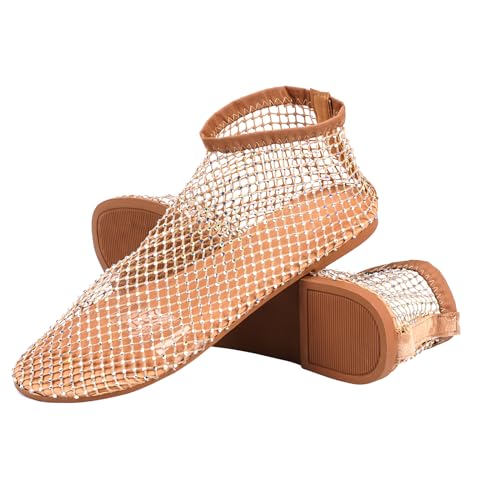 Shiny Gem Mesh Ballet Flats for Women