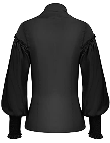 Victorian Style Black Ruffle Top 