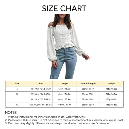 Renaissance Steampunk Victorian Off Shoulder Puff Sleeve Blouse