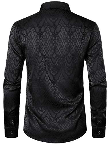 Men's Jacquard Button-Up Dress Shirt 